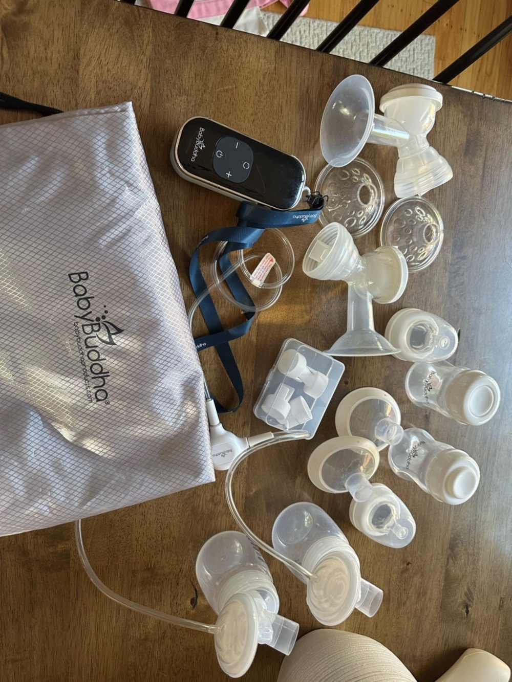 BabyBuddha Double Electric Breast Pump Kit - Clear/White